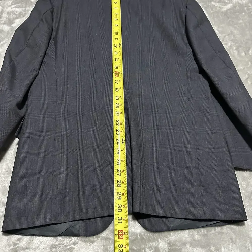 Vintage Brooks Brothers Blazer Mens 41R Blue Sport Coat Wool‎ Glen Plaid 80s EUC